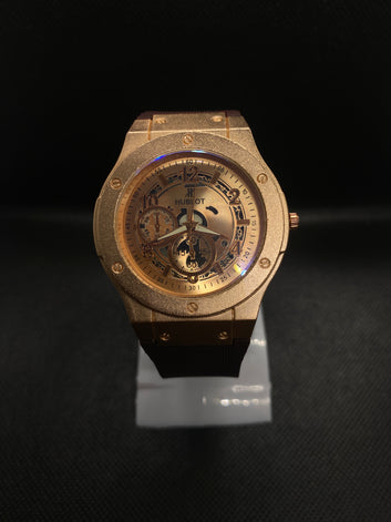 Luxury Hublot-Inspired Skeleton Dial Men's Watch – Precision Craftsmanship in Titanium Finish